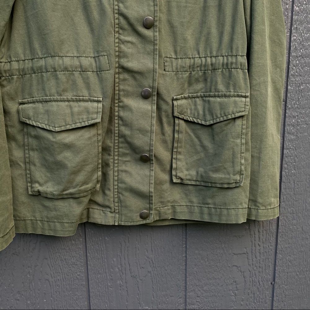 Rubbish Green 3 Pocket Drawstring Utility Jacket - Picture 3 of 8